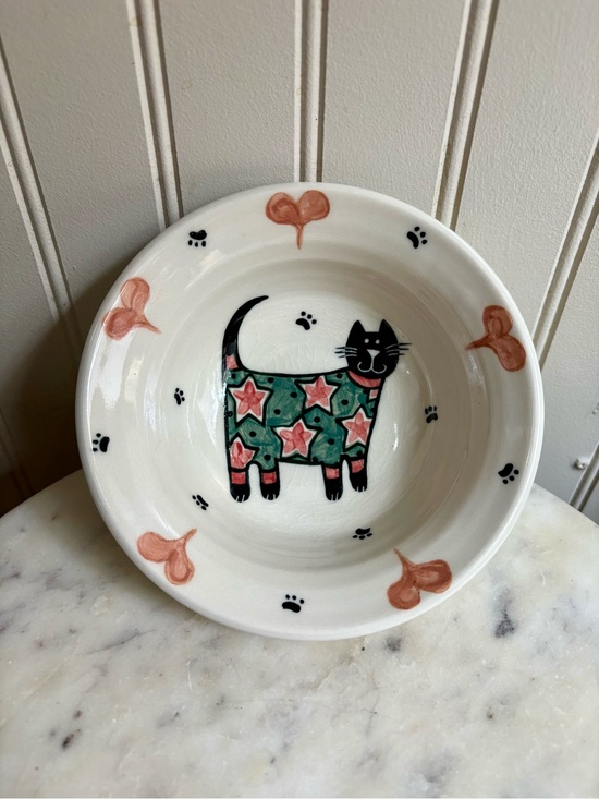 Margie Weinstein Other - Vintage Margie Weinstein Whimsical Black Cat Ceramic Bowl Studio Pottery Artist